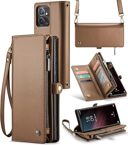 ASAPDOS Motorola Moto G Power 2023 - Funda de piel sintética retro con cierre magnético, bloqueo RFID, tarjetero y soporte para hombres y mujeres,