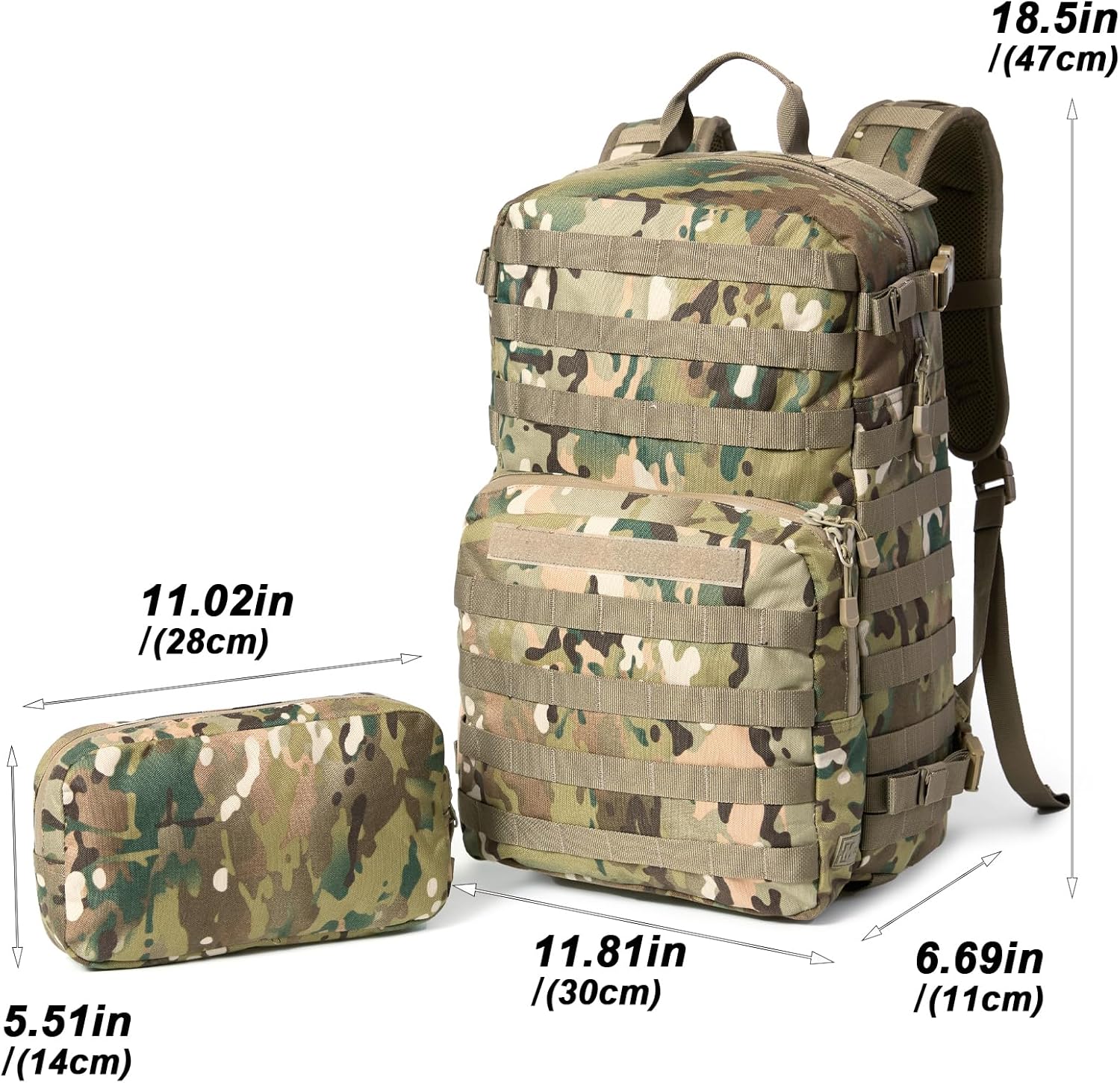 MT Military Rucksack Style Assault Pack Compatible with FILBE System – Tactical MOLLE Backpack for Outdoor Hiking Camping Hunting – Modular 30L Capacity Multi-terrian - Image 2