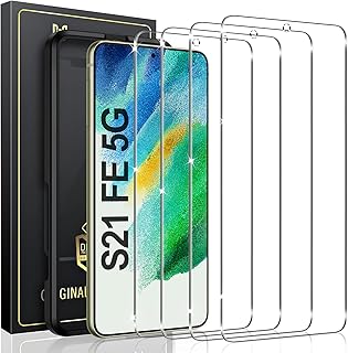 [4 Pack] UniqueMe Screen Protector for Samsung Galaxy S21 FE 5G/4G 6.4-inch,9H Hardness HD Clear Tempered Glass,[Easy Installation Frame][Anti-Scratch][Bubble Free][Support Fingerprint]