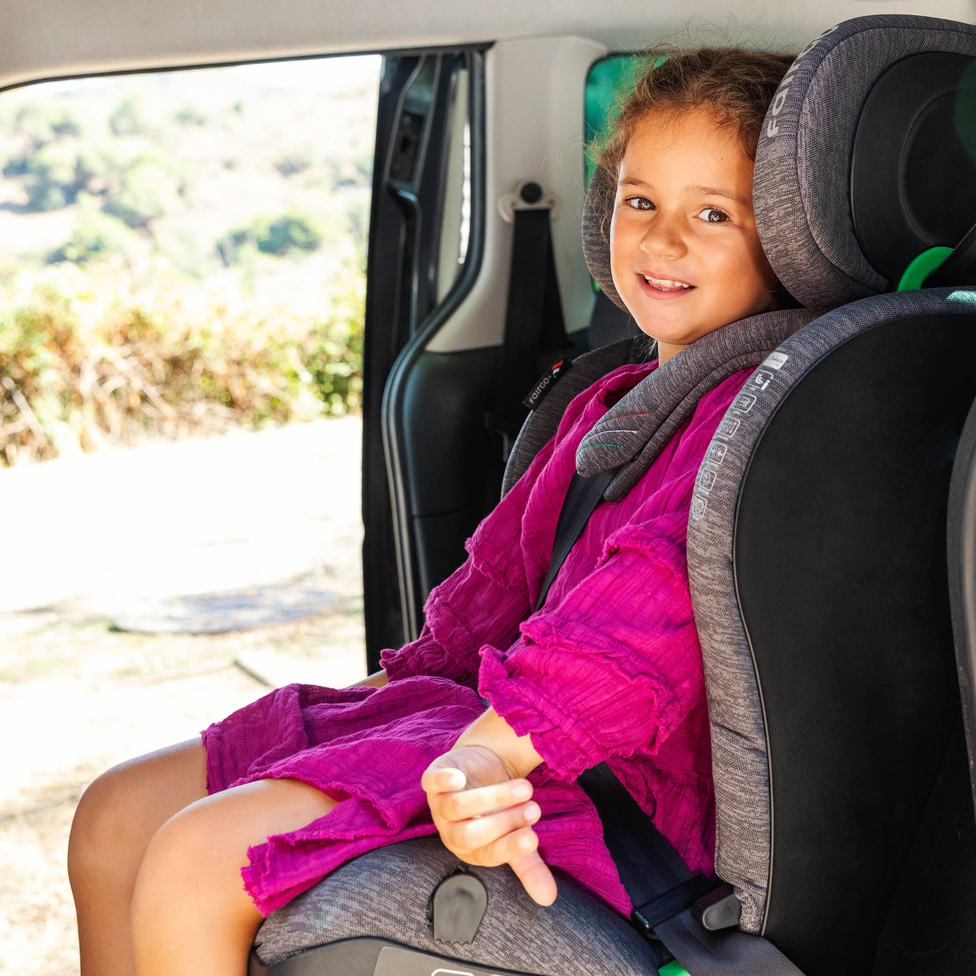BABYAUTO - Silla de coche i-Size FAIRGO - COLOSSO: Para niños de 100-150 cm (3.5-12 años) - Máxima Seguridad, Confort y Diseño Elegante - Protección Lateral y Adaptabilidad a Medida. Color Black Sand