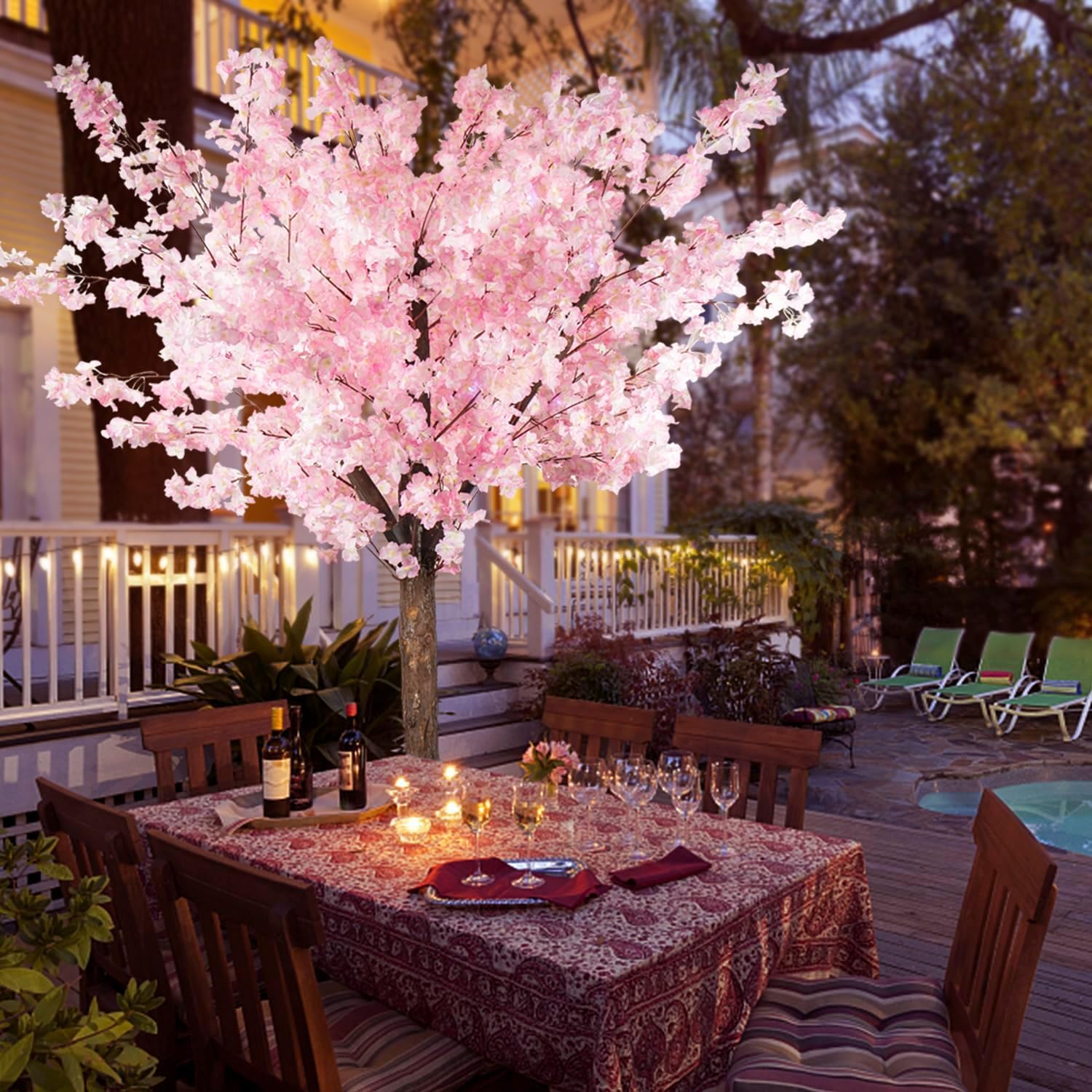 Albero Di Ciliegio Artificiale 2,1m – Fiori Finti Rosa Per Decorazione Interna/Esterna – Matrimoni E Ufficio - 3
