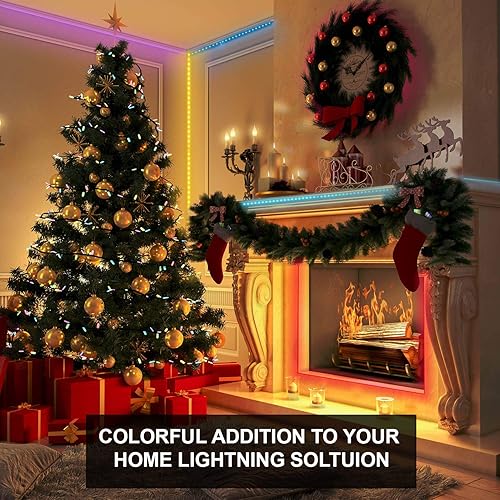 Miniatura 7 de WBM Smart Tira de luces LED RGB, IP65 impermeable de 16.4 pies de largo, compatible con Alexa, Google Home, control de aplicación para el hogar,