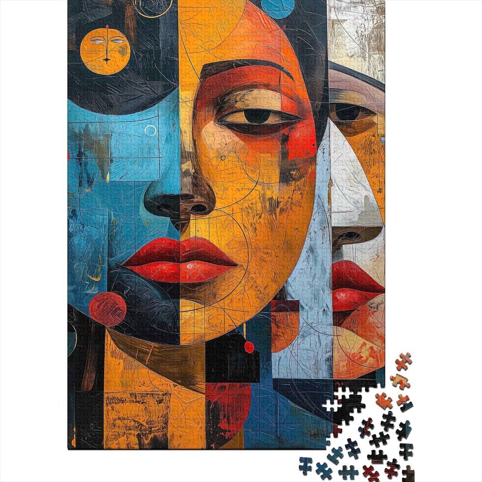 abstract portrait colorful mood jigsaw puzzle for adults paper 1000pc jigsaw puzzle brain teaser