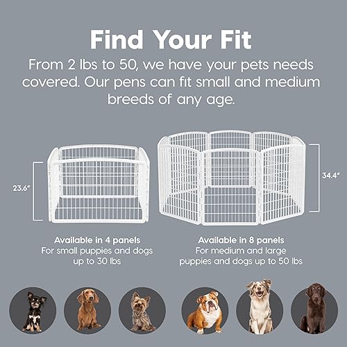 Miniatura 10 de IRIS - Corralito de 34 pulgadas para ejercicio para mascotas, de 8 paneles