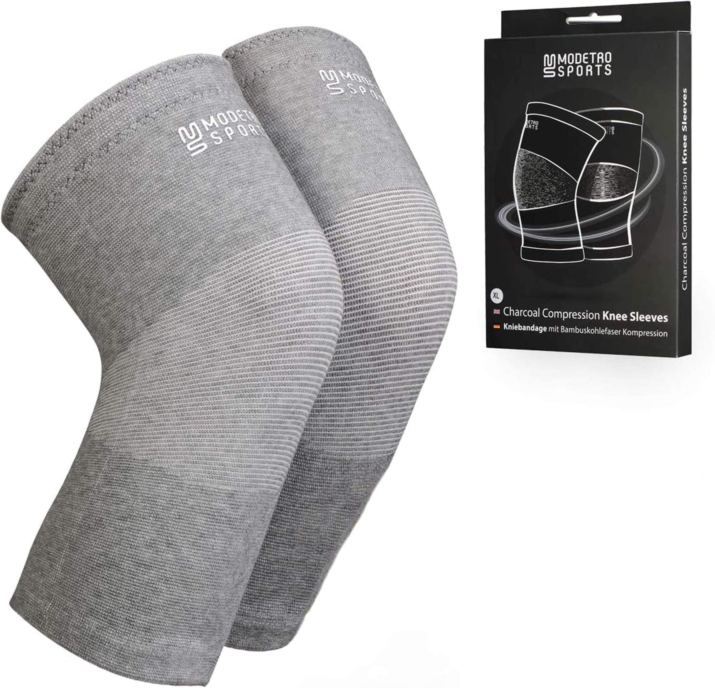 Knee Compression Sleeve Comfortable Flexible Breathable Support Grey Large
