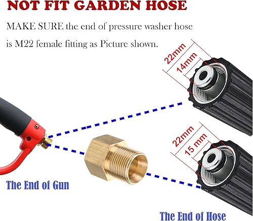 Miniatura 3 de Tool Daily Pistola de lavado a presión de lujo, manguera de lavado de alta presión, 25 pies x 1/4 pulgadas