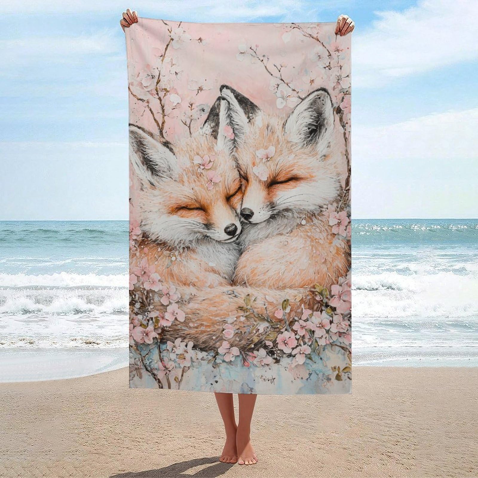 Serviette de plage idéale pour le camping et la piscine fleurie