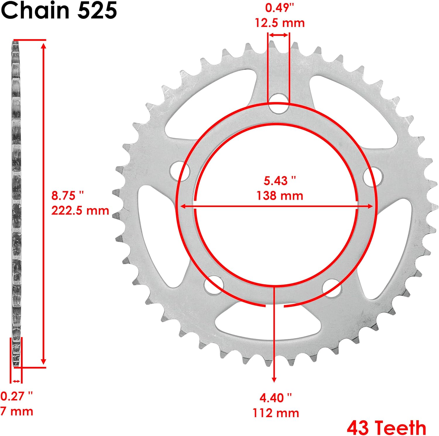 Caltric Drive Chain and Sprockets Kit Compatible with Honda CBR900RR 1996 1997 1998 1999
