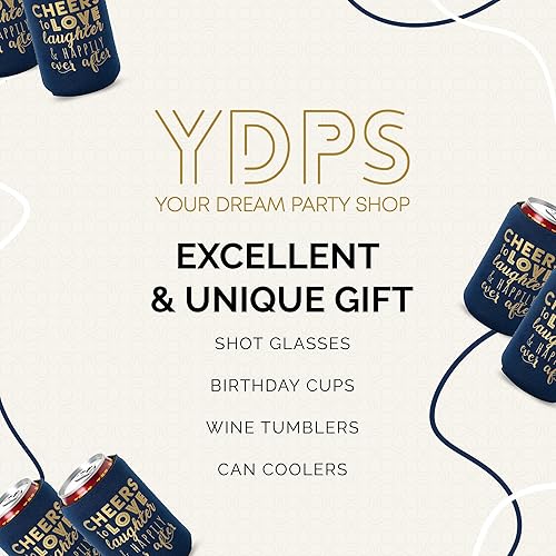 Vista 17 de Juego de 12 decoraciones para latas de boda, Cheers to Love Laughter and Happily Ever After, decoración de cena de ensayo de boda, despedidas