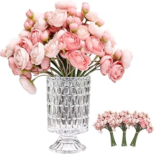 Silk Ranunculus Artificial Flowers Bulk 18PCS - Dusty Rose Fake Flowers for DIY Bouquets, Wedding Centerpieces, Table Decor, Bridal Party Arrangements