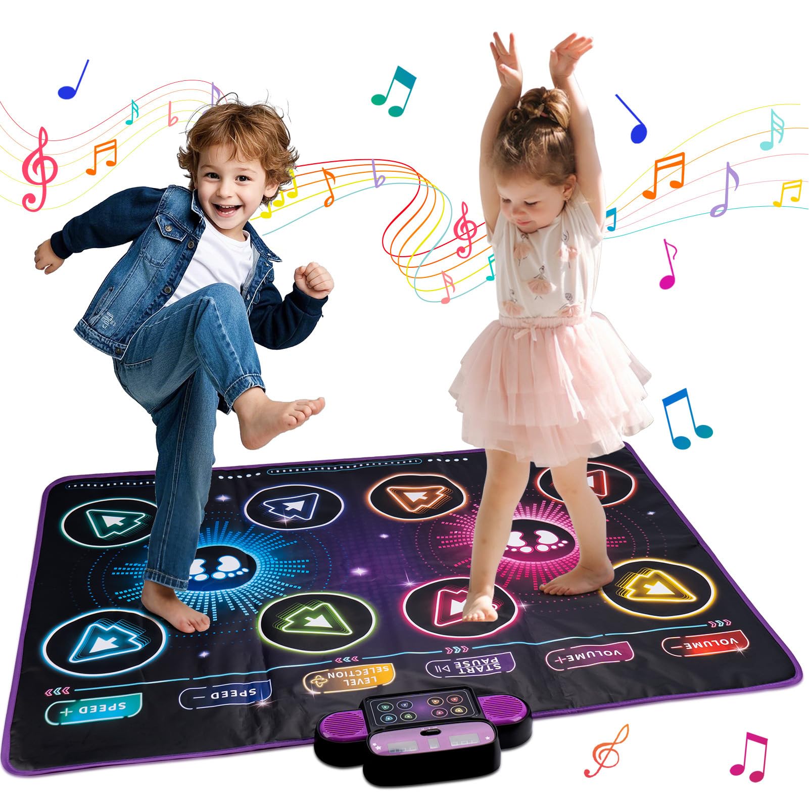 Tappeto da Ballo Elettronico, Tappetino Interattivo con Musica Integrata per 2 Giocatori – Divertimento Musicale per Uso Domestico, attività per Stimolare L'intelligenza e la