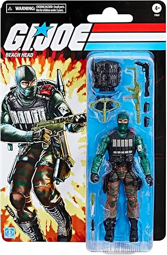 Miniatura 2 de G.I. Joe Classified Series Retro Cardback Beach Head, Figura de acción coleccionable de 6 pulgadas con 10 accesorios