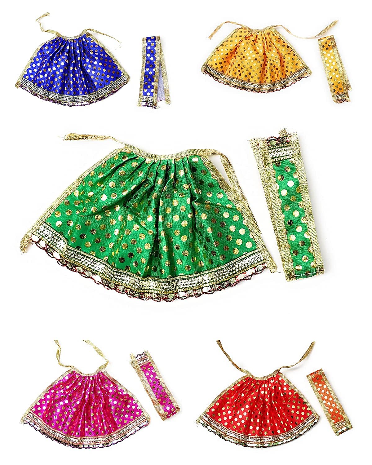 TRIPLC MOOLYAVAAN Products Multi Coloured Religious Ceremony Special MATA Rani Radha Vastra Devi Poshak Durga MATA Dress Radha Rani Poshak for Standing Idol (Number 2) Color May Vary (1)