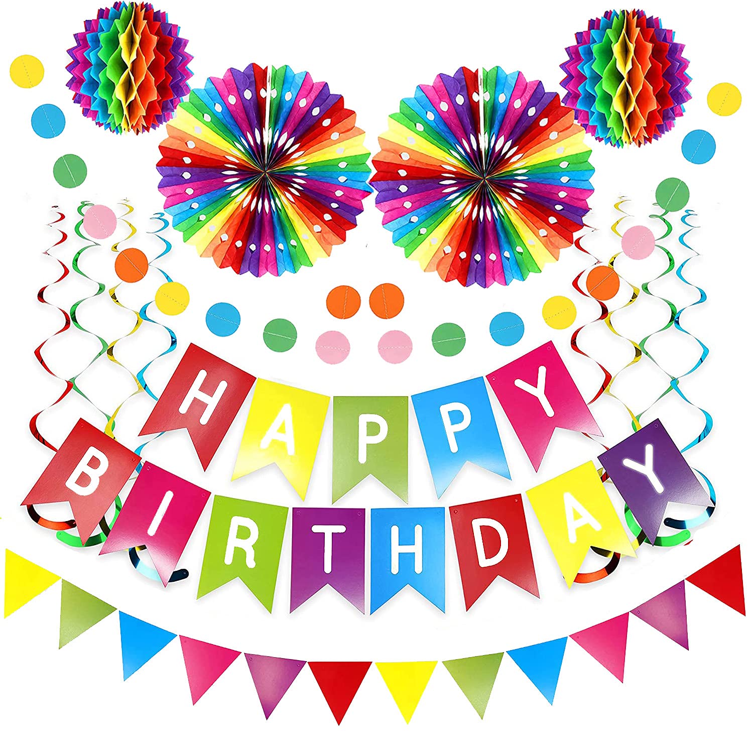 Buy NAVK Premium Rainbow Birthday Party Decorations Set, Reusable Party