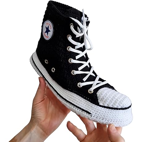 Handmade Black Canvas Sneaker Slippers