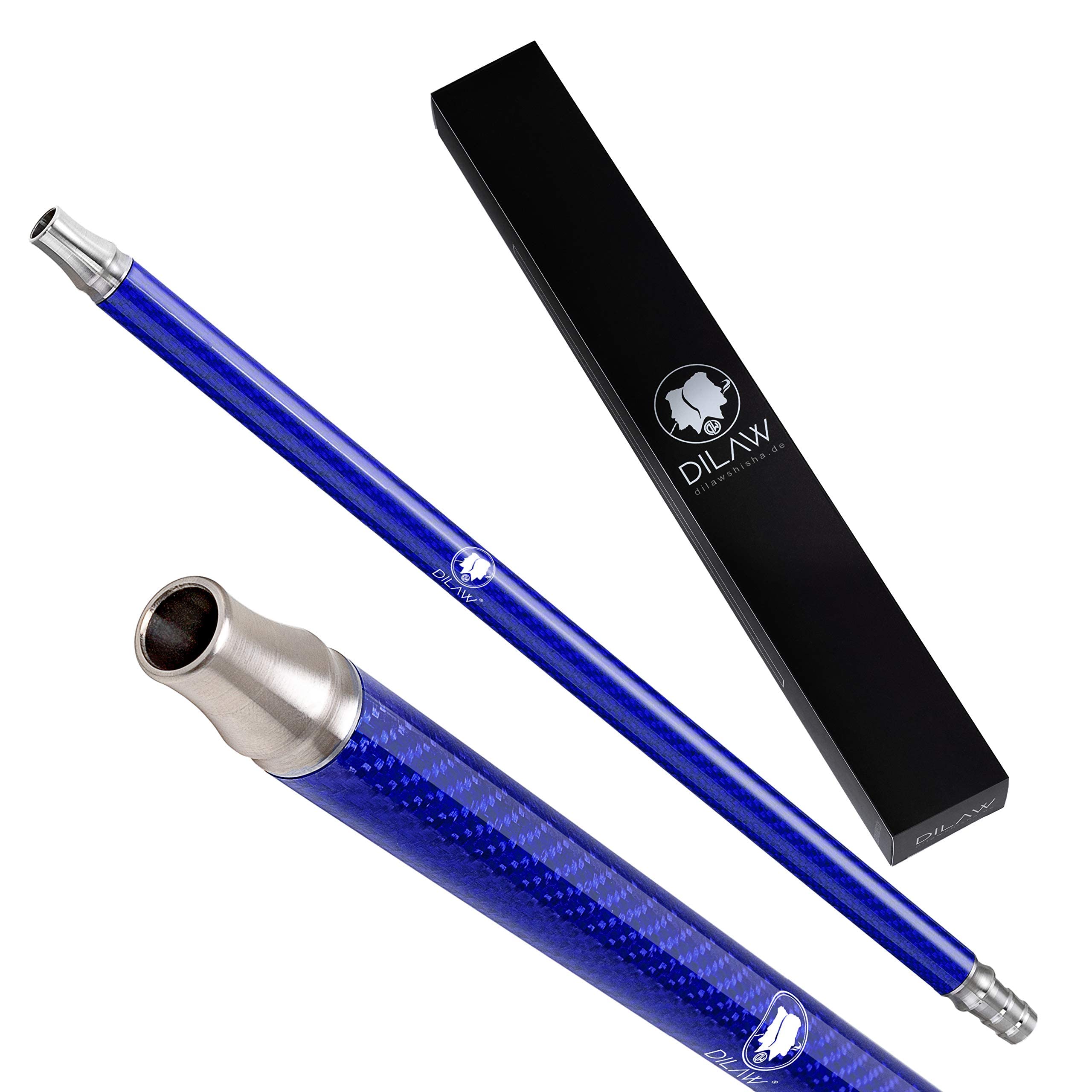 DILAW® Shisha Carbon Mundstück Edelstahl V2A ? Kombinierbar mit Allen handelsüblichen Schläuchen Farbe | Blau