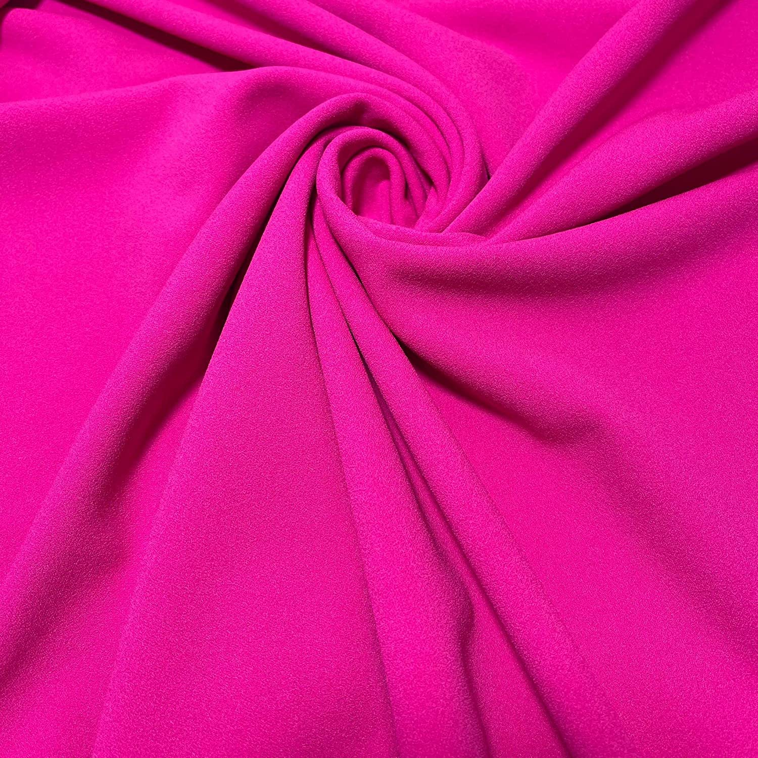 Scuba Crepe Breathable Superior Quality Stretch Wet Suit Dress Fabric 140cm Wide (5 Meter, Hot Pink)