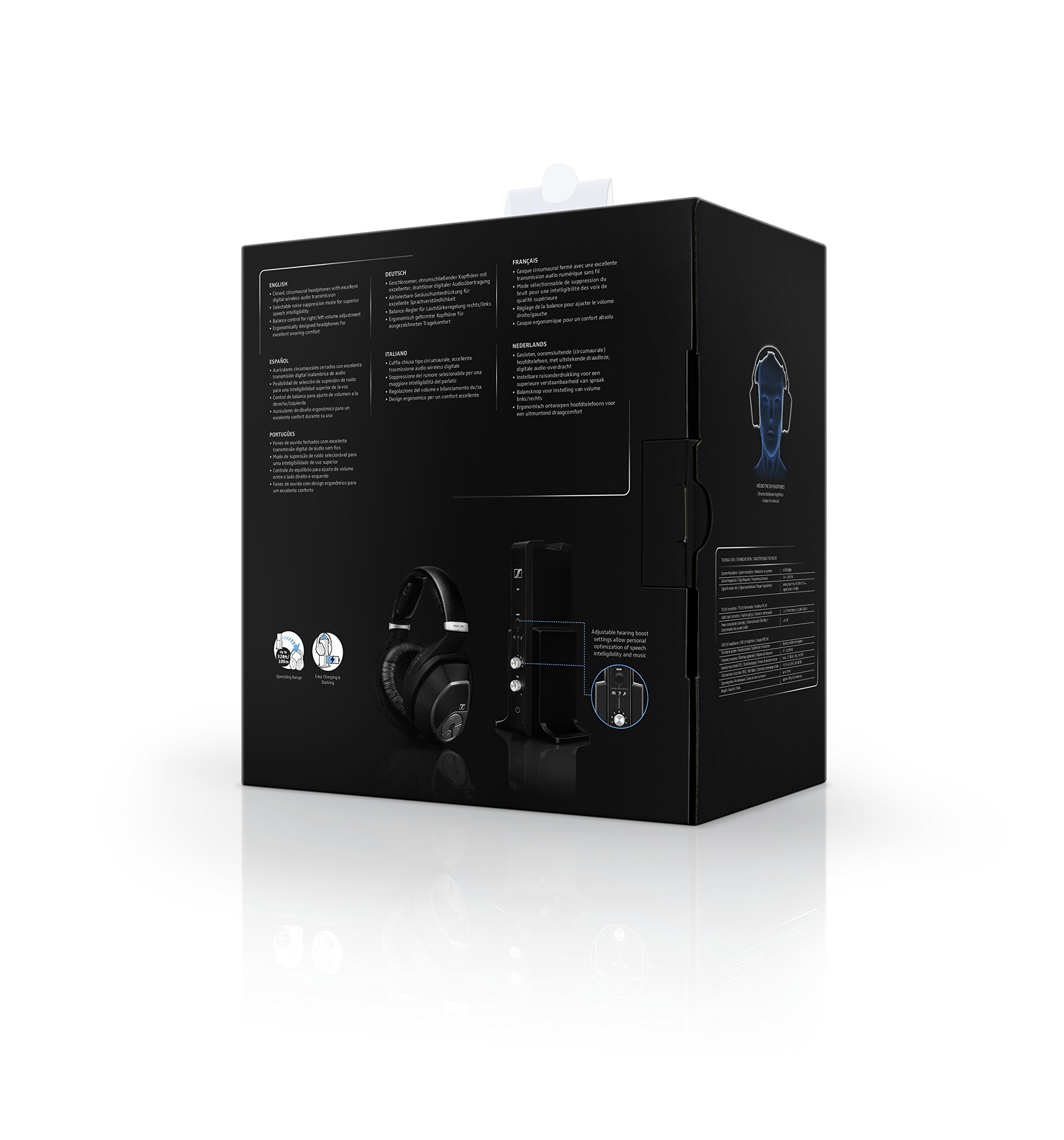Sennheiser RS 195 - Auriculares de Diadema Cerrados, Color Negro