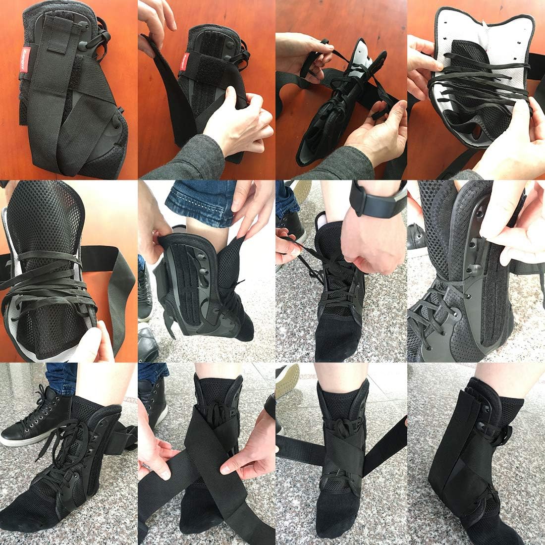 Kuangmi Ankle Brace Stabilizers Adjustable Ankle Support for Sports Protect, Sprained Ankle, Ligament Damage, Injury Recovery 1 Piece (M)