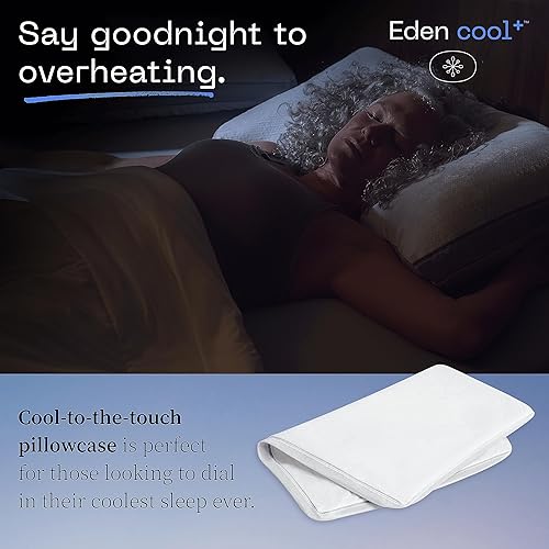 Miniatura 3 de Coop Eden Cool+ Pillowcase, Queen Size Cooling Pillow Cover for Memory Foam Pillows, Ultra Soft, Wrinkle-Resistant & Breathable Cases with Zipper,