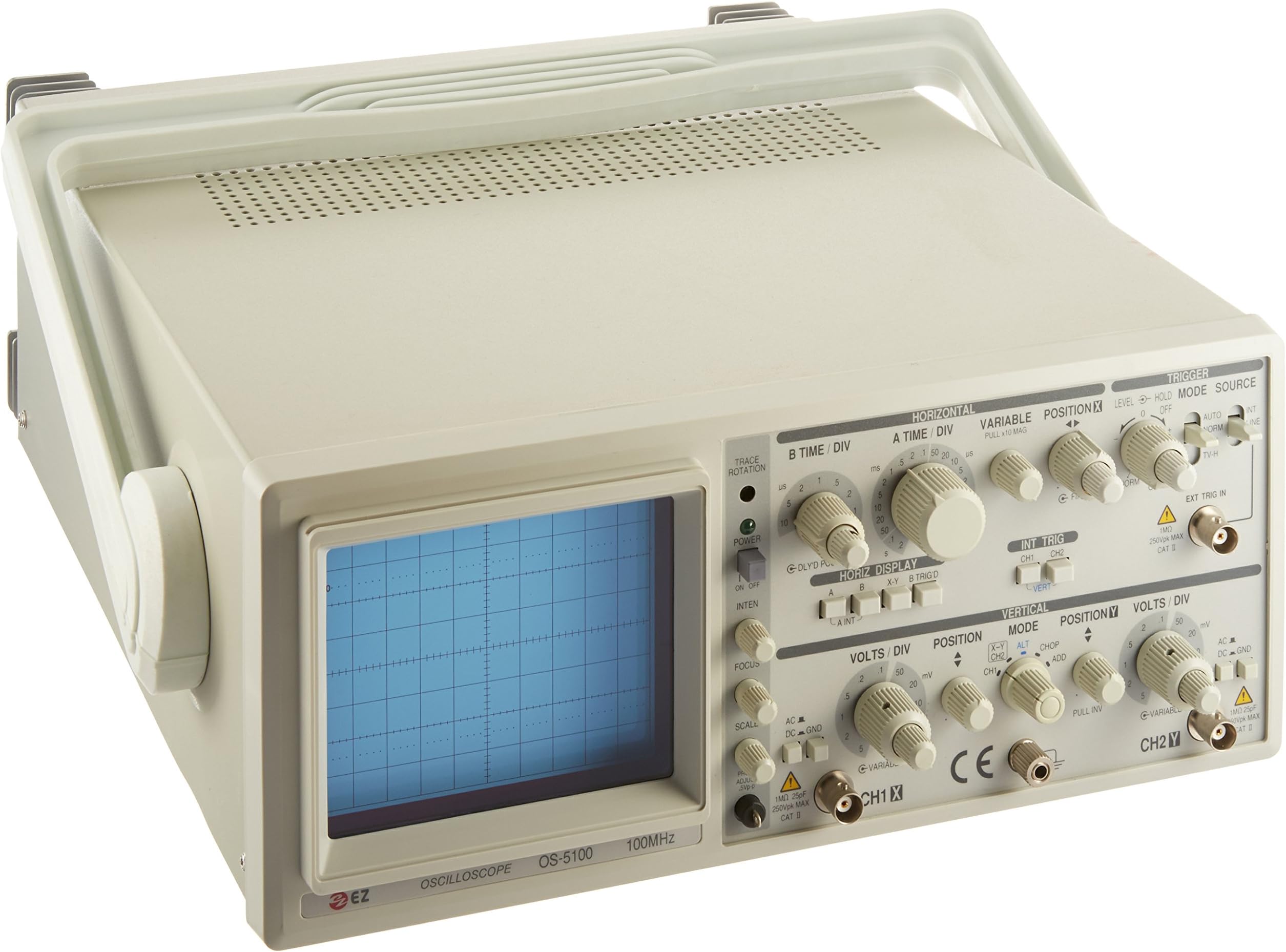 OS-5100 Oscilloscope without Probe, 100MHz, 2-Channel, Dual Trace, Delayed Sweep