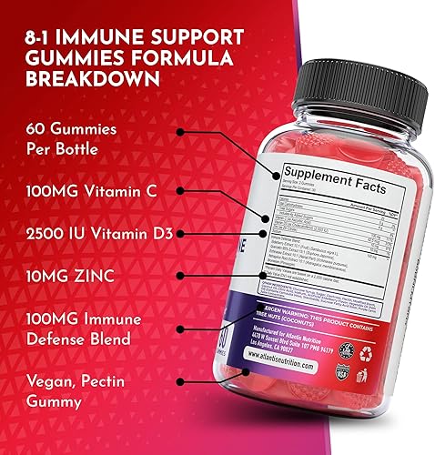 Miniatura 8 de 60 gomitas de apoyo inmunológico 8 en 1 + gomitas Keto ACV para pérdida de peso avanzada, 90 gomitas
