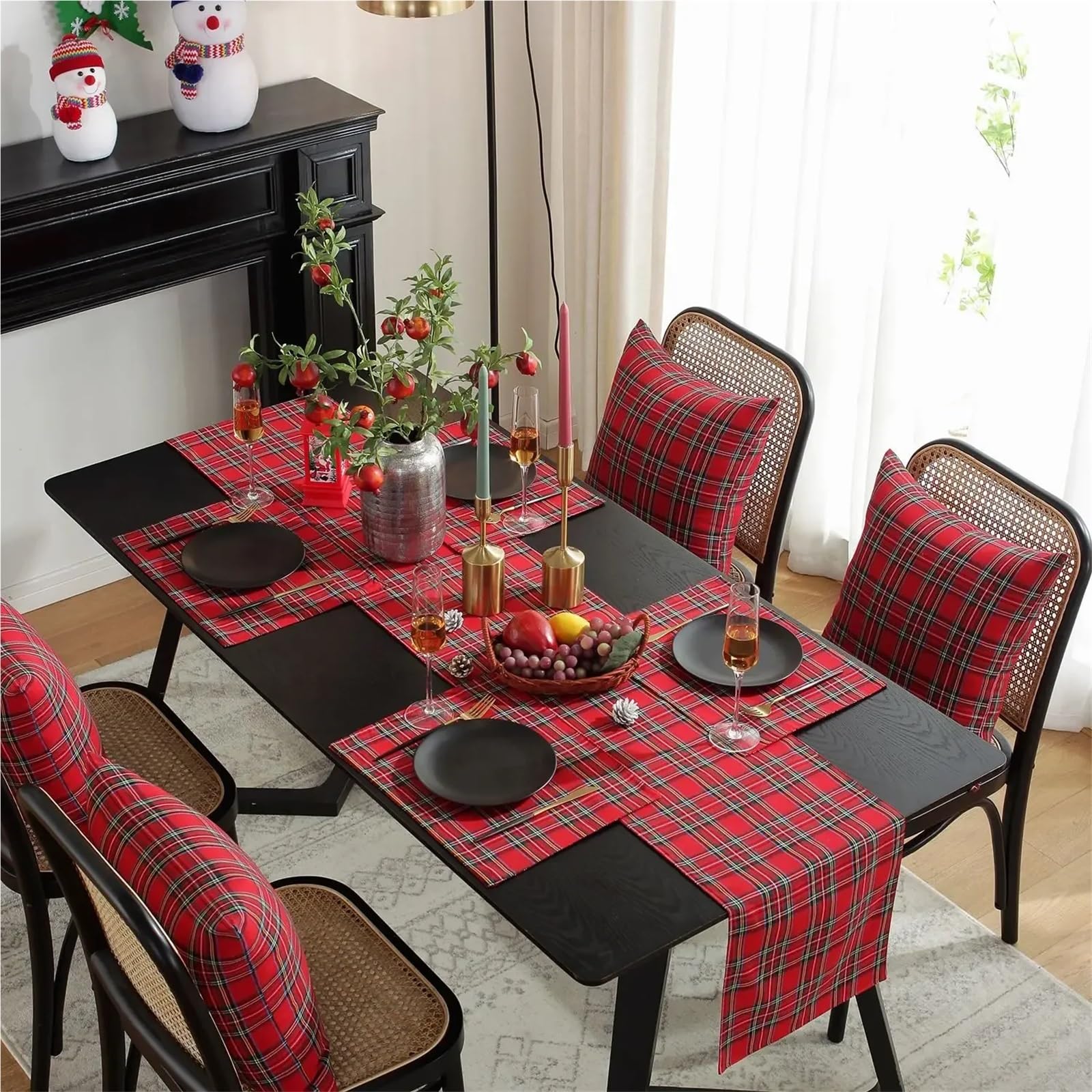 Elegante e lussuoso Runner da tavolo natalizio, tovaglia scozzese in tartan scozzese, Decorazioni per la casa for tavolo da pranzo for la Cucina di casa, for la copertura del tavolo della festa di Nat