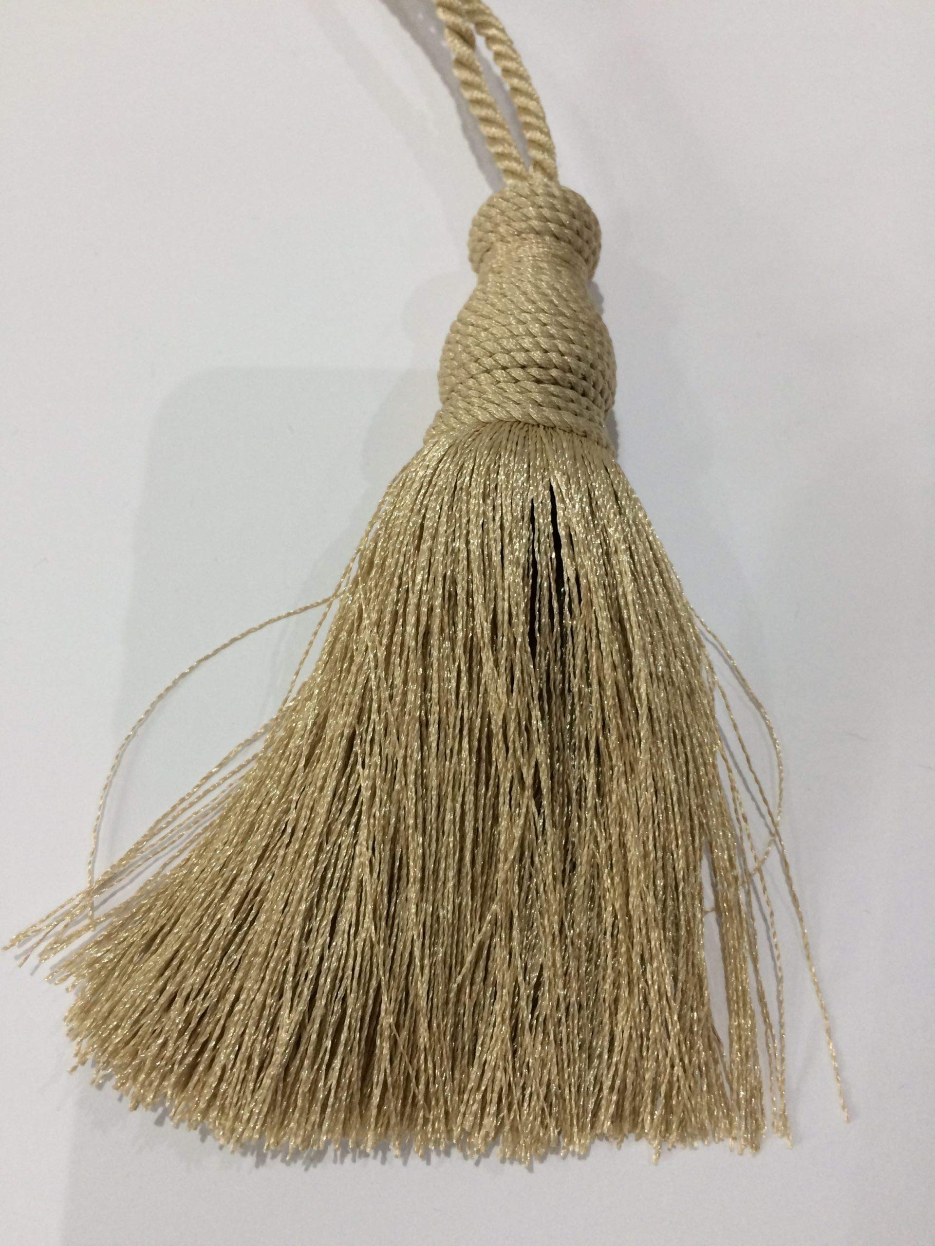 Key Tassels Ivory Designer Cushion & Curtains 12Cm