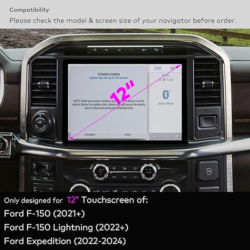 Miniatura 2 de Antideslumbrante Protector de pantalla de vidrio templado para Ford F-150 (2021-2025), F-150 Lightning (2022-2025), Expedition (2022-2024) Navigator