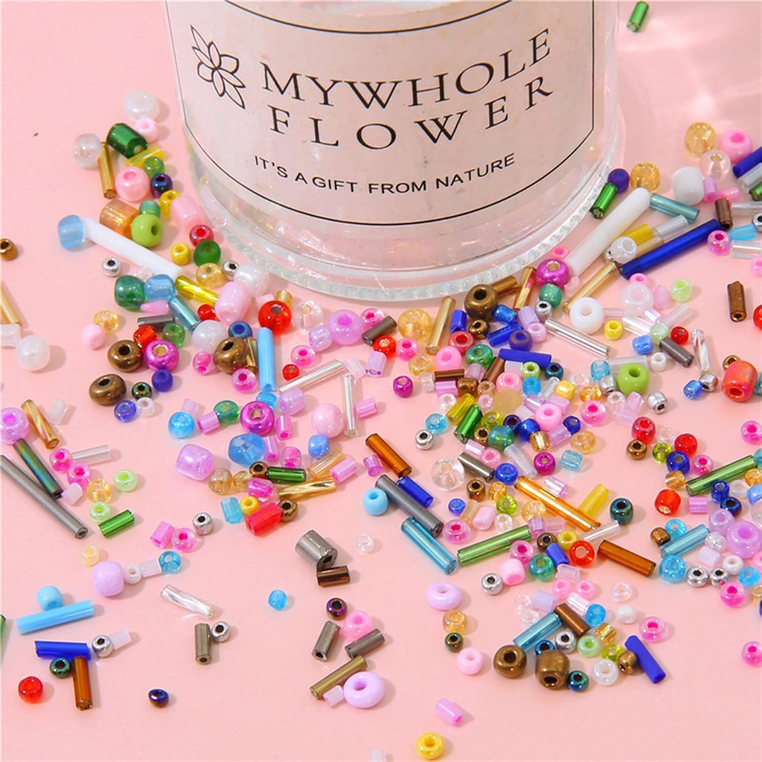 1000PCS Mixed Glass Seed Beads, 1.5-4.5mm Black Tube Loose Glass Seed Spacer Beads for Jewelry Making - Image 4