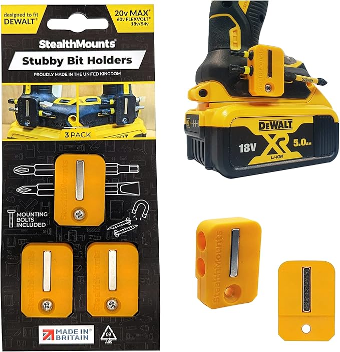 StealthMounts Stubby DeWalt Bit Holder 3 Pack Drill Bit