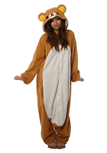 SAZAC San-X Licensed Rilakkuma Kigurumi - Onesie Jumpsuit Halloween Costume (Adults)