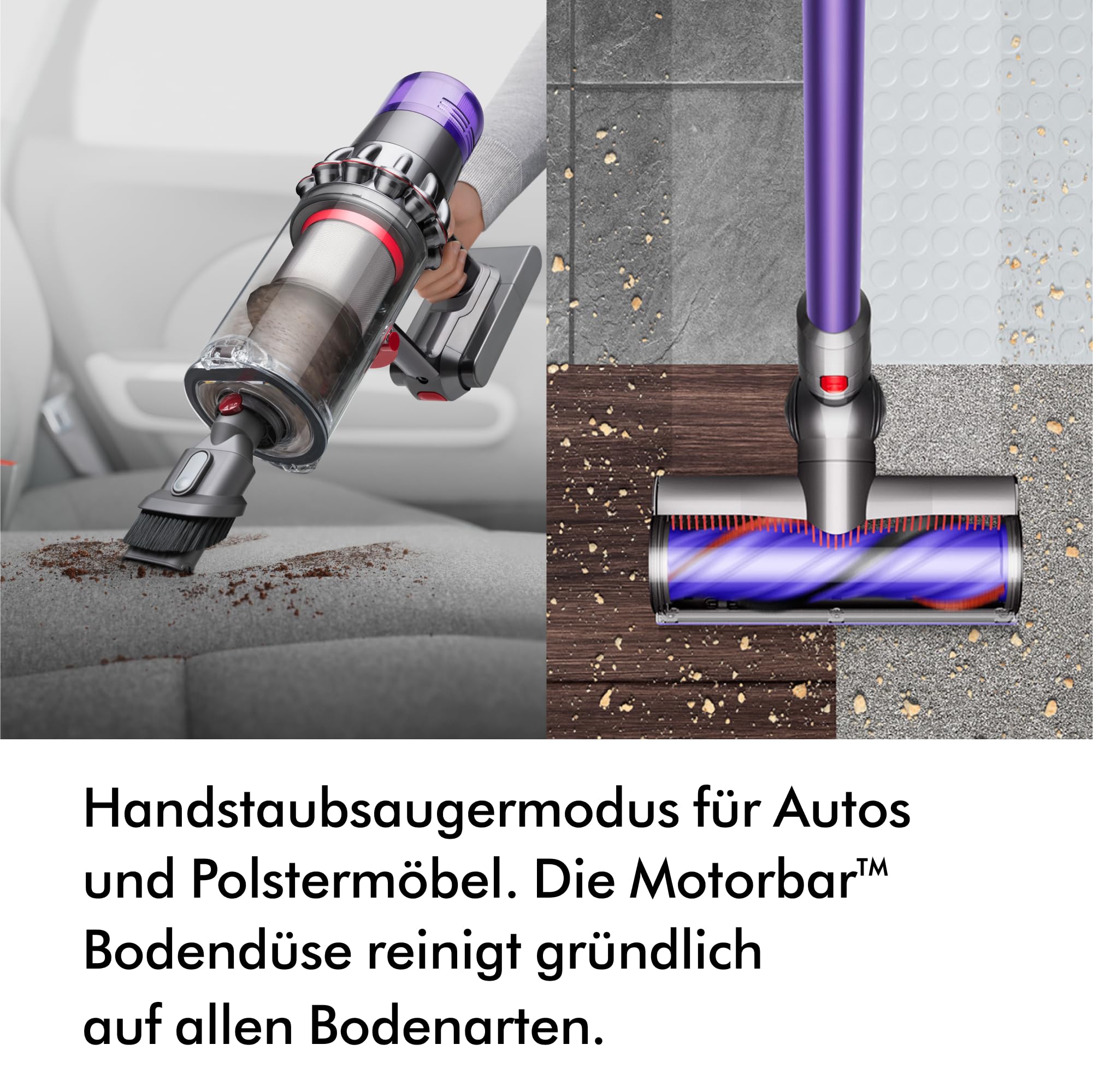 Dyson V11™ Advanced Kabelloser Staubsauger, 200 Airwatt, 60 Minuten Laufzeit, Haarentwirrungstechnologie, Hand- und Bodenstaubsauger (Nickel/Violett)