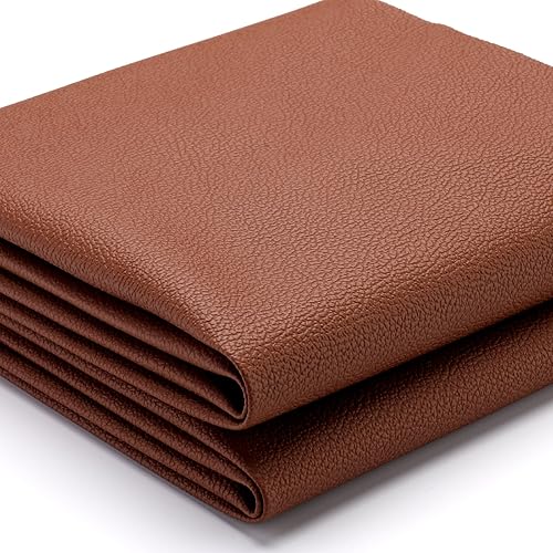 K-Musculo Vinyl Fabric, Marine Faux Leather Upholstery, for Upholstery Crafts, DIY Sewings, Sofa, Handbag, Earrings, Hair Bows Decorations (Brown 54'' X 12'' inch 1Ft)