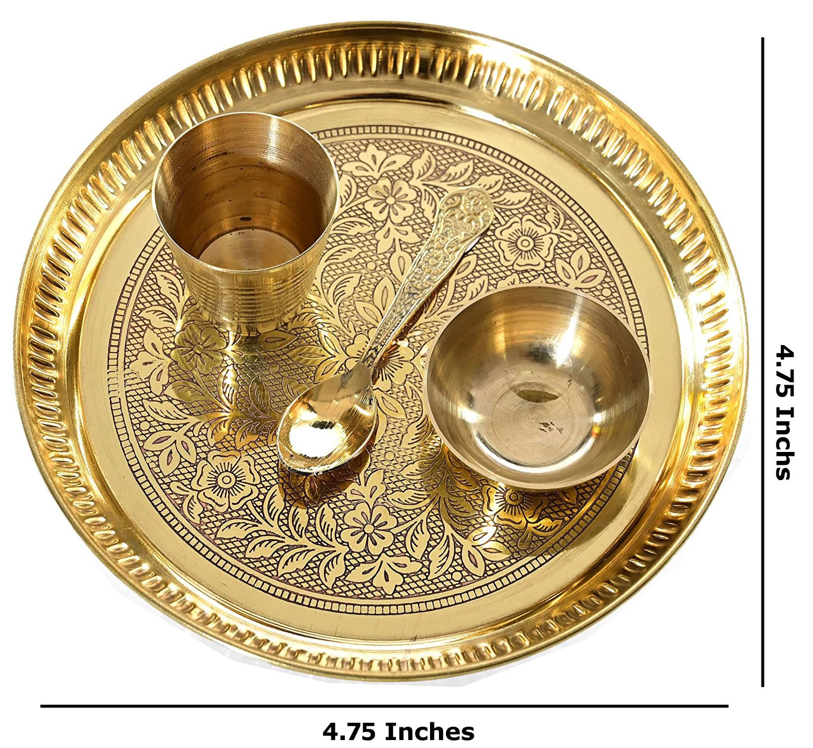 Amazon.co.jp: インドの工芸品 真鍮タリセット Bhog to Kanha