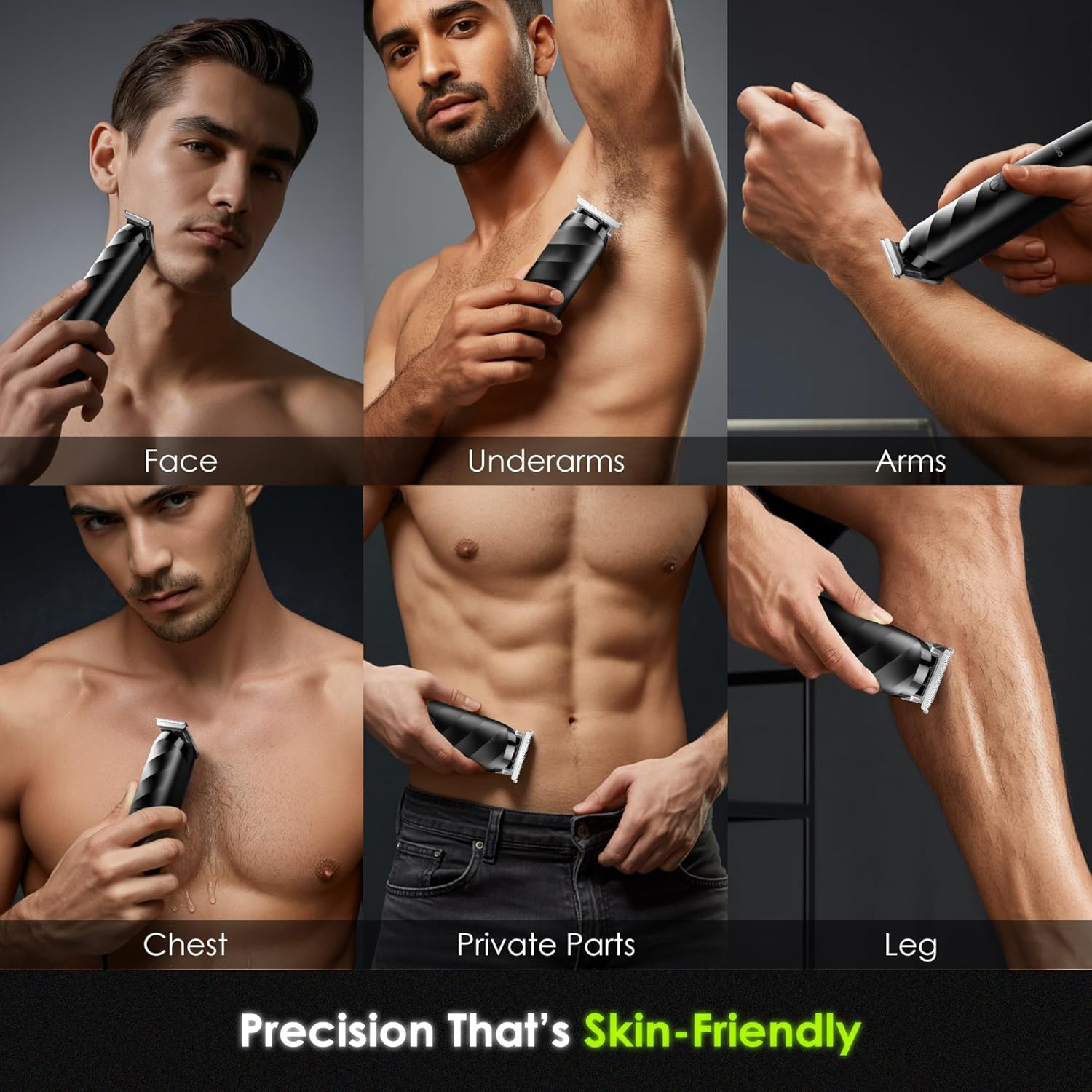 Oraimo Smart Clipper 2 used for various body grooming areas