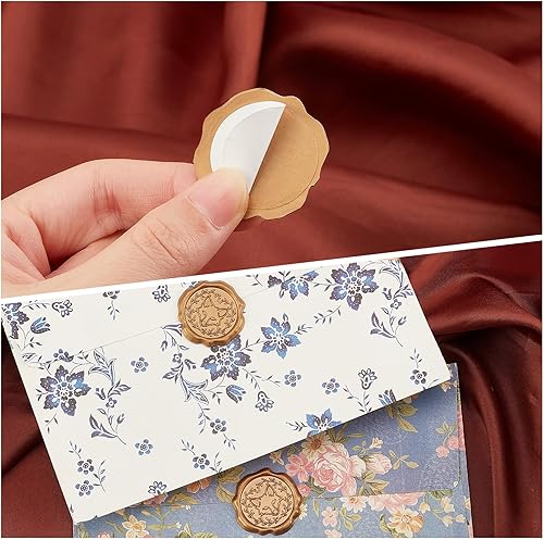 Miniatura 4 de CRASPIRE 60 calcomanías adhesivas de cera  Sello de corona de zorro para tarjetas de invitación de boda, regalos de fiesta, regalo de manualidades,