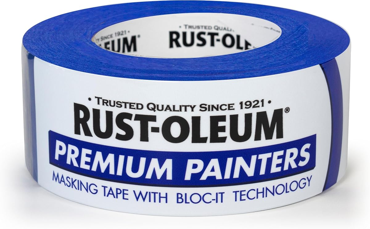 IPG Rust-Oleum Premium Multi-Surface Blue Painters Masking Tape with Bloc-it Technology, Adheres Securely and Removes Easily, 1.88" x 60yd, Single Roll