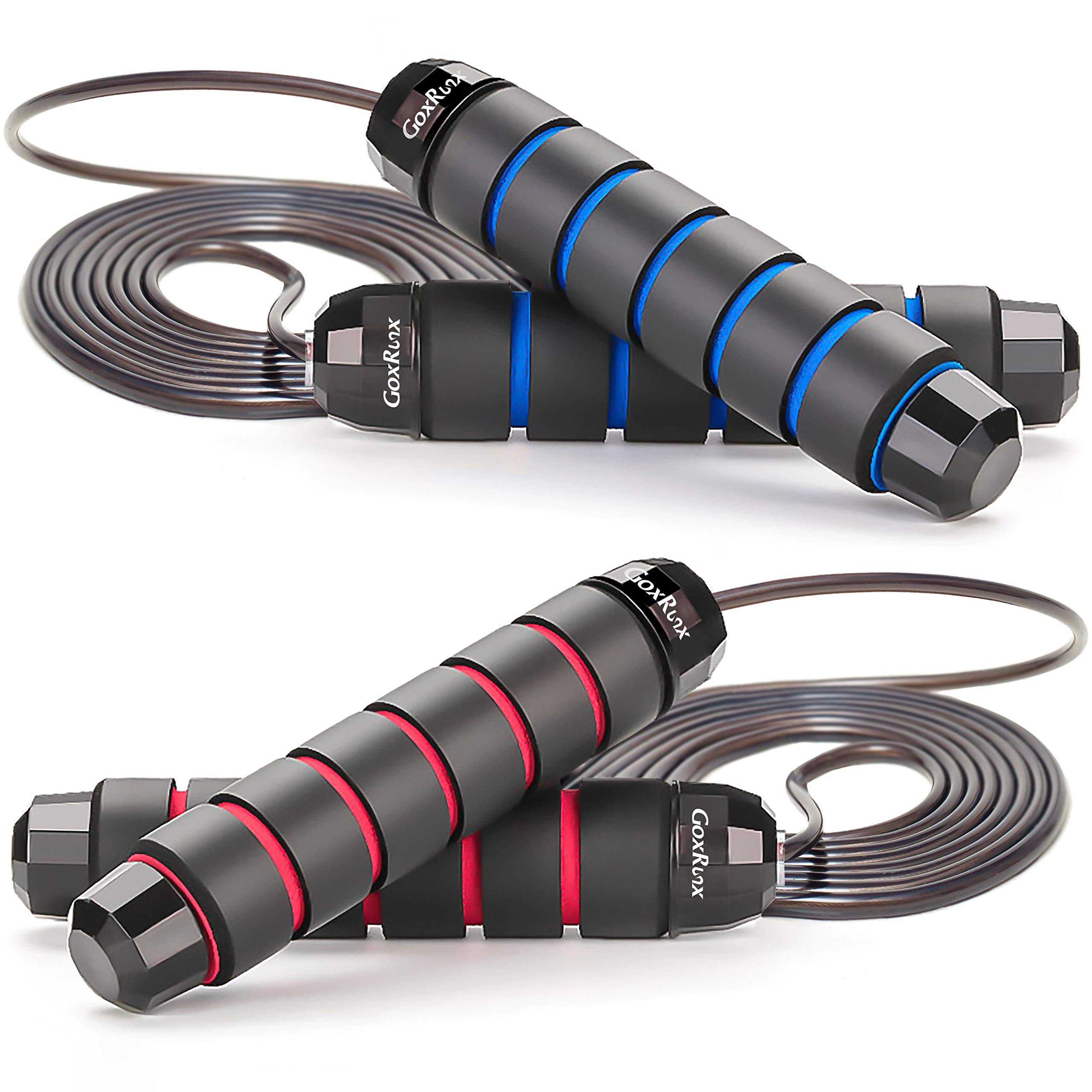 GoxRunx Jump Rope Skipping Rope for Fitness Workout Tangle-Free Speed Jumping Rope for Exercise Jump Ropes for Men Women and Kids