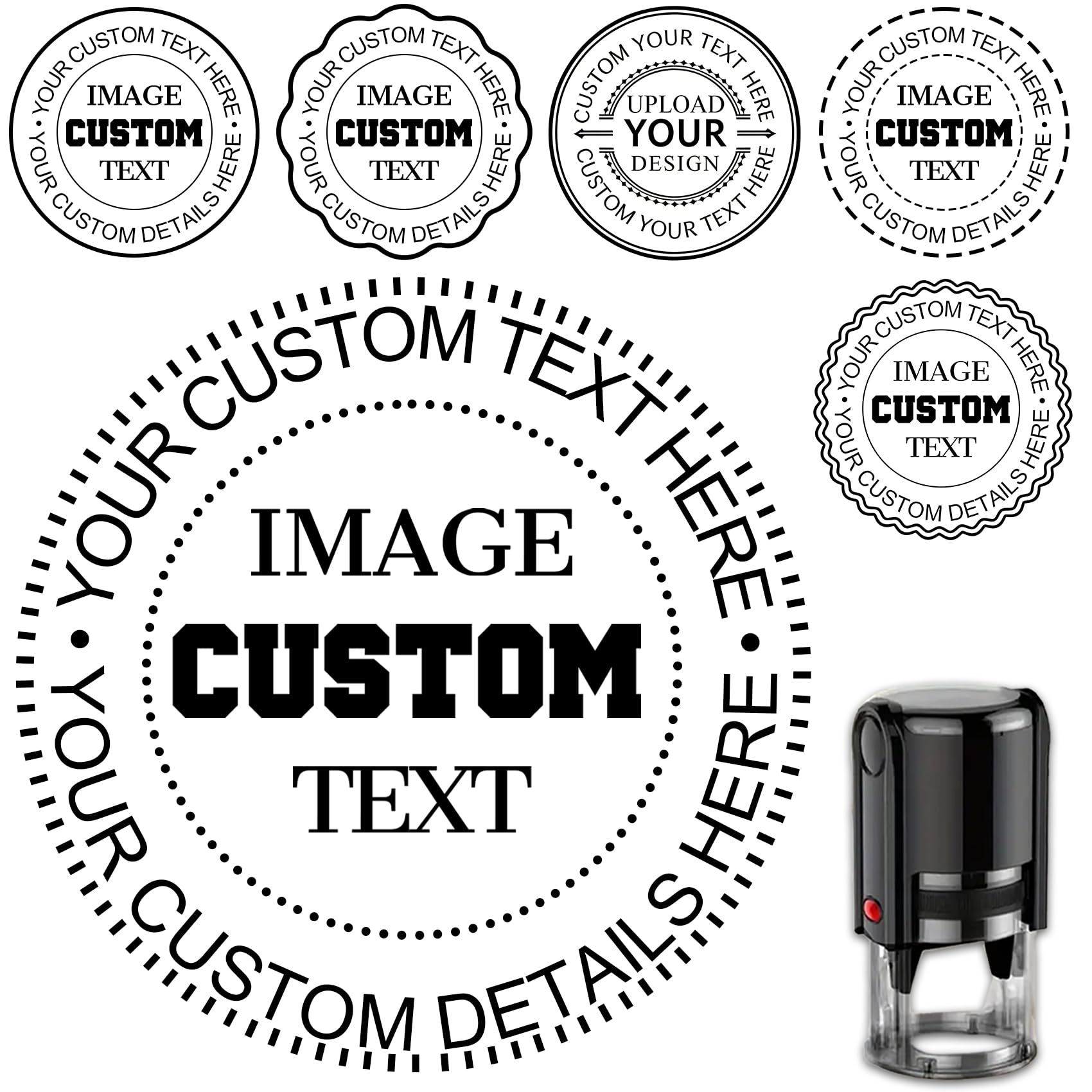 Personal Custom Stamp Logo,Self-Lnking Signature Personalized Logo Stamps for Signing Name,Rubber Stamps for Business,Return Address Stamp - 9 Colors, 4 Sizes
