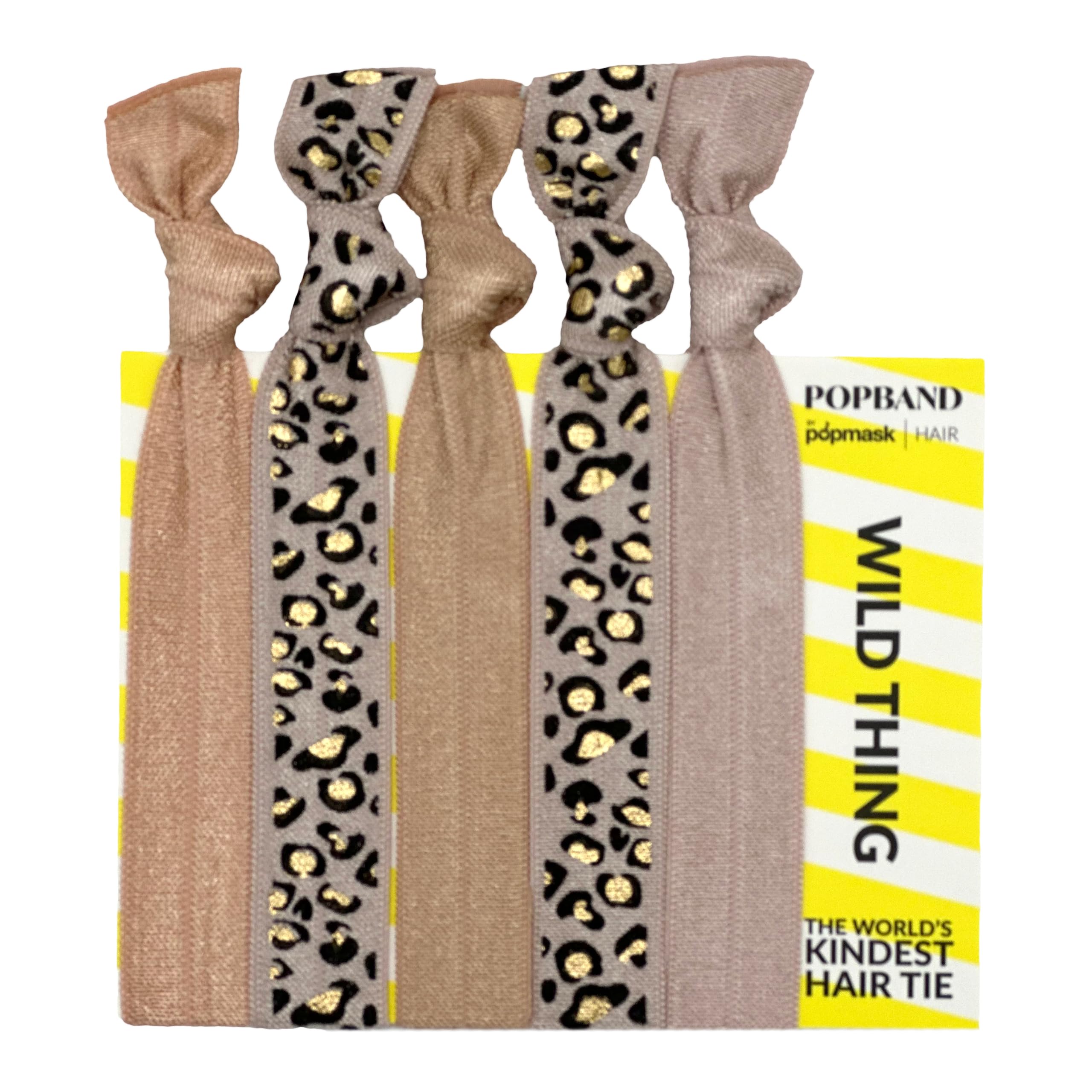 Popband Wildthing Knot Hair Bands, Stretchy Hair Bobbles in Assorted Colours, Versatile Hair Accesories for Women, 5 Hair Ties