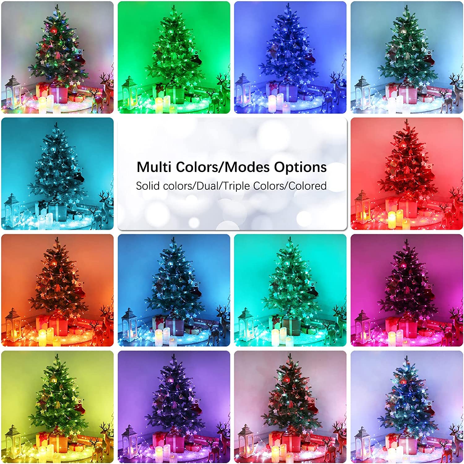 PhilzOps Halloween Luci LED USB, 10M 100 LED Multi Colore Natale Catena Luminos Interni Filo d'argento Mini Luci Stringa Impermeabile per Esterni Bottiglie DIY Feste Matrimonio Casa Patio Decorazione