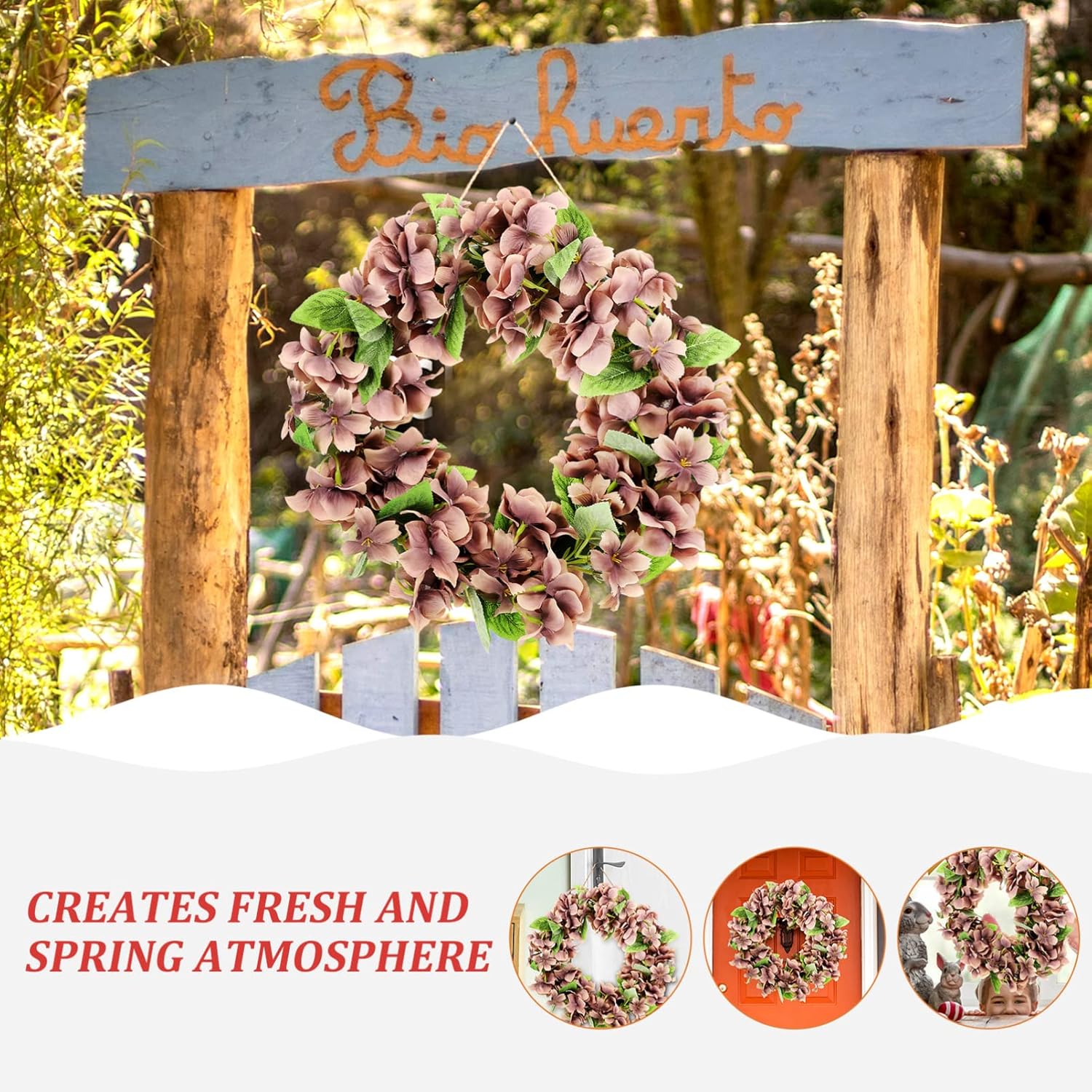 Faux Flower Wreath Eucalyptus Leaf Garland Artificial Plant Wreath Home Decor Wedding Festival