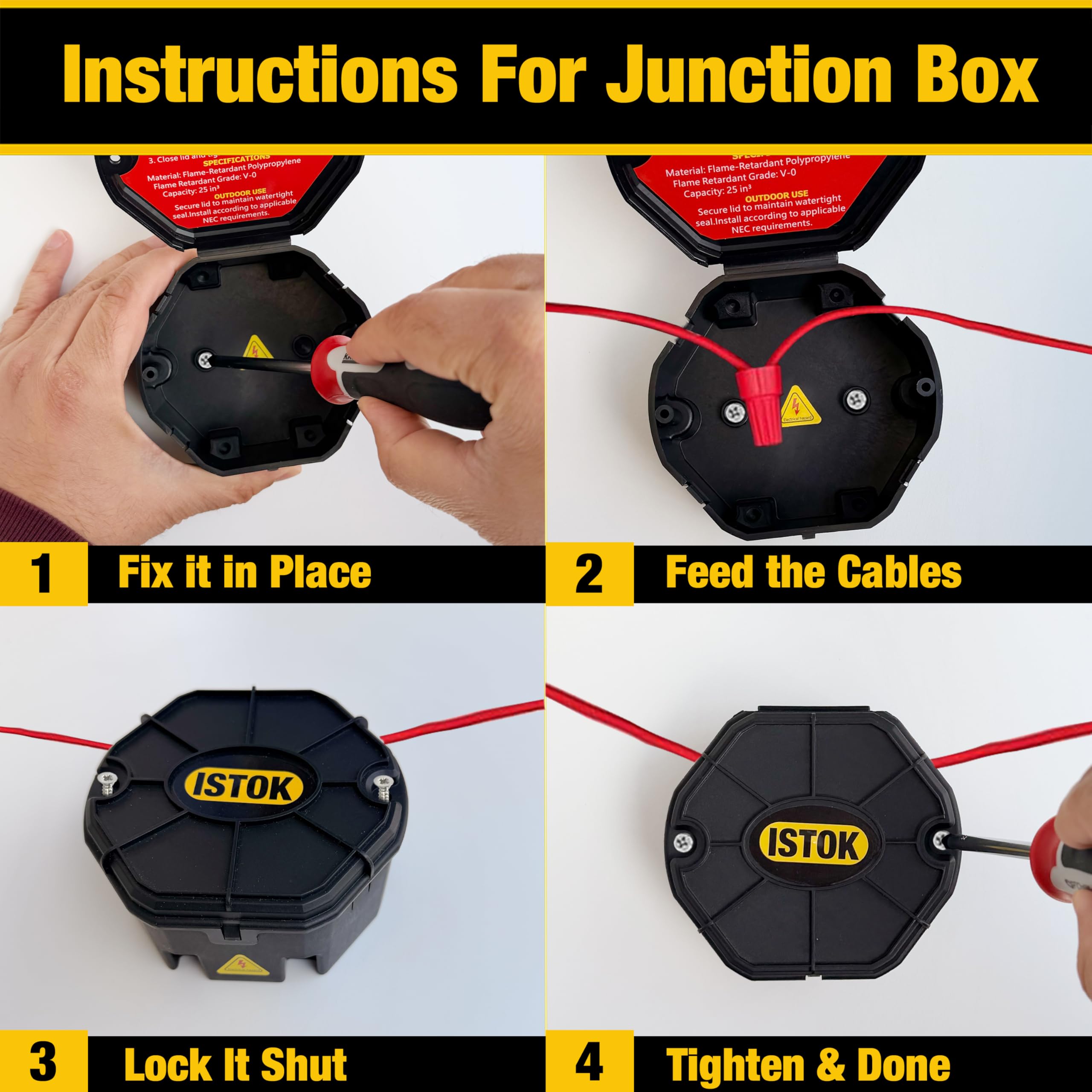 Premium Electrical Boxes - 6 Pack Open Splice Junction Box -7 Premium Electrical Boxes - 6 Pack Open Splice Junction Box -7