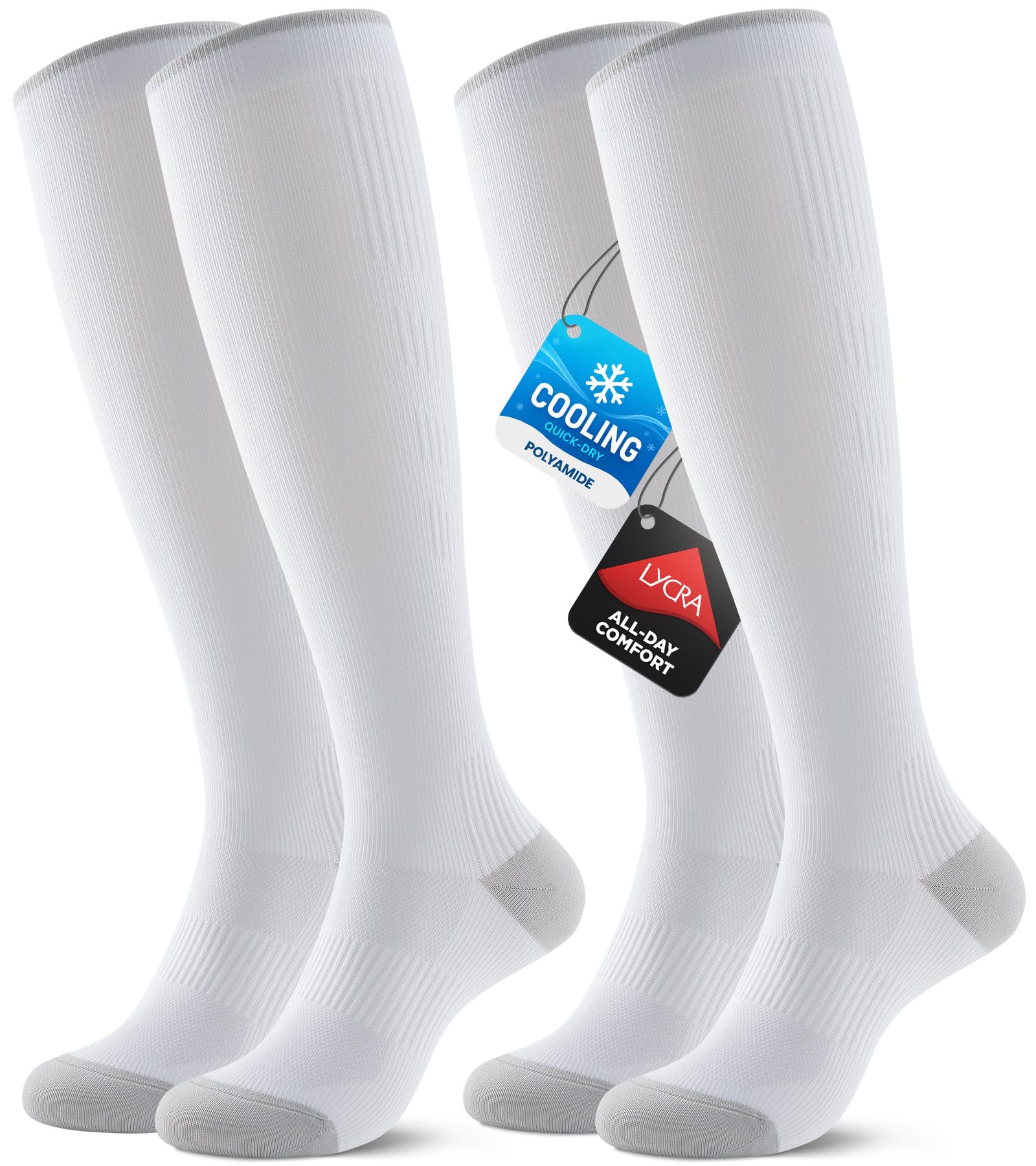 Benirap Breathable Compression Socks for Women Men, 20-30 mmHg Knee High