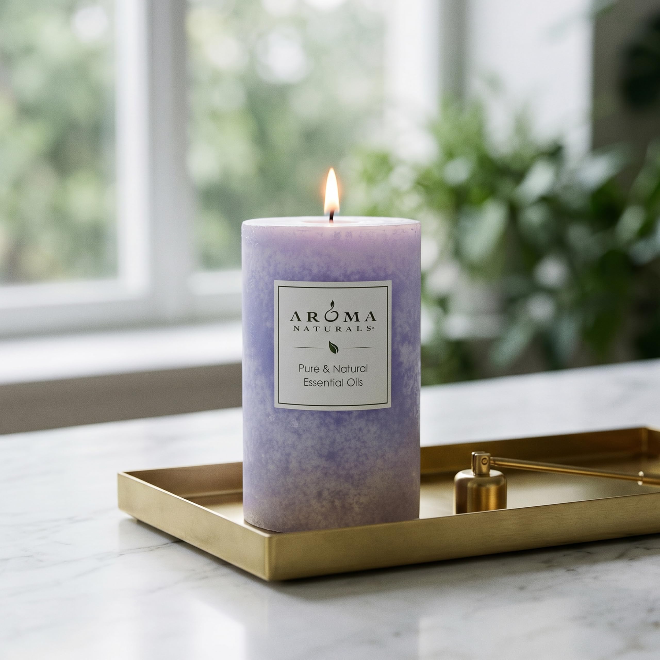 Aroma Naturals Stumpenkerze mit ätherischem Öl, 6,3 x 10,2 cm, Lavendel, 325 ml