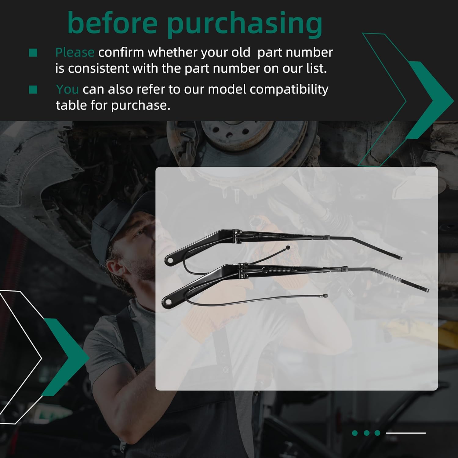 602-5420 2PCS Front Windshield Wiper Arms Fits for Volvo VNL 2008-2014 for Driver Side Passenger Side Wiper Arms # 85111394