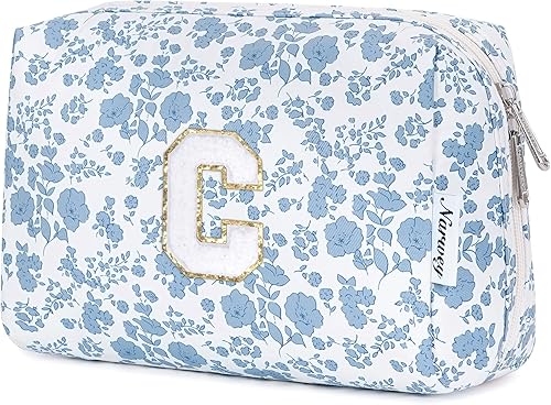 Vista 87 de Narwey Bolsa de maquillaje con iniciales para adolescentes y niñas, regalos de moda de 6, 8, 10, 11, 12, 14, 16, 18 años, bolsa de aseo cosmética