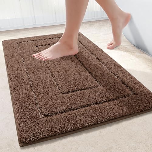 Miniatura 155 de Buganda Alfombras de baño, 24" x 16", Alfombras de baño de microfibra suaves y absorbentes, Alfombra de ducha esponjosa antideslizante, Alfombras de