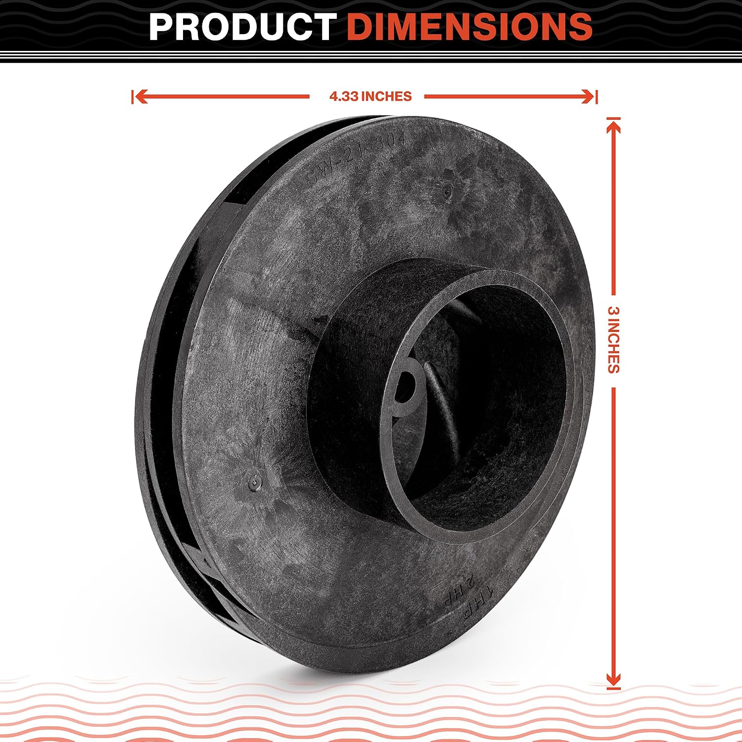 Swimables Premium 355093 2.5 HP Impeller Replacement – Compatible with Premium Superflo, SuperMax, Challenger Pump Impeller & Pinnacle – Heavy Duty Pool Impeller Replacement for Spa & Inground Systems